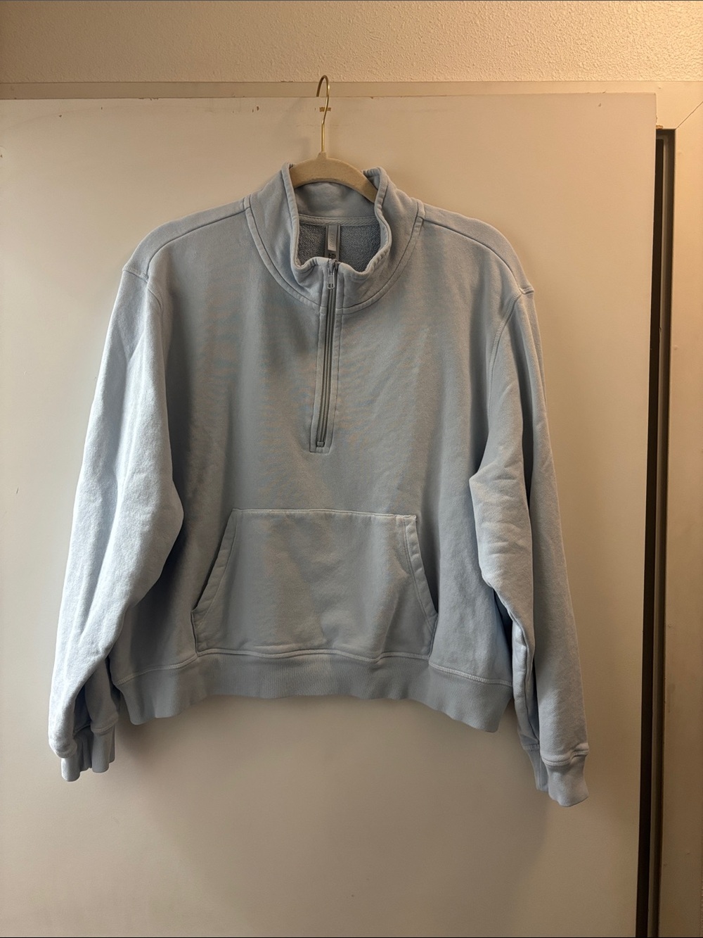Skims Light Blue Quarter-Zip Fleece Pullover